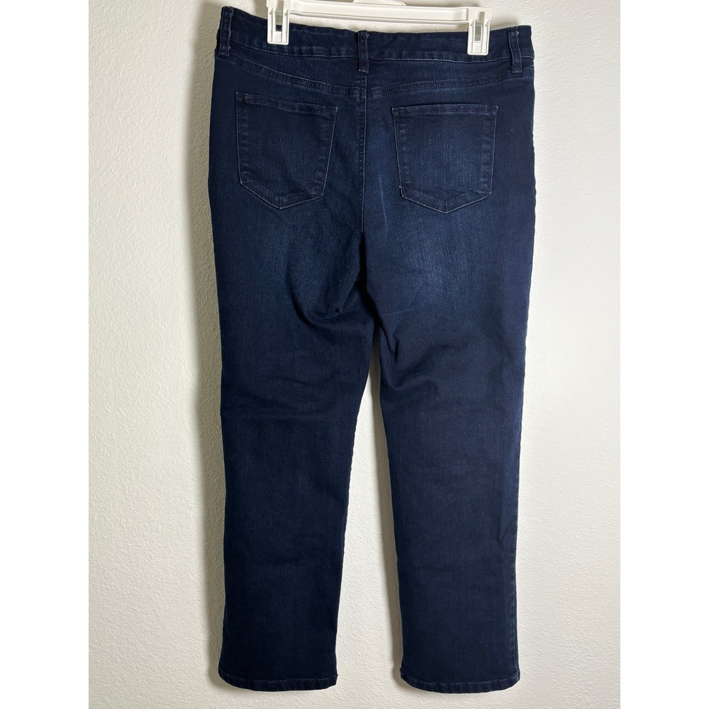 Bandolino Mandie Dark Wash Straight Leg Jeans Womens 12PS Petite Blue Denim - Picture 2 of 7